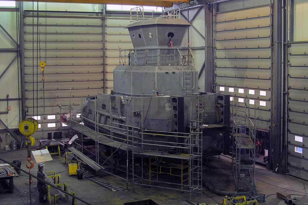 Tugboat under construction.